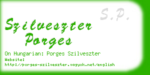 szilveszter porges business card